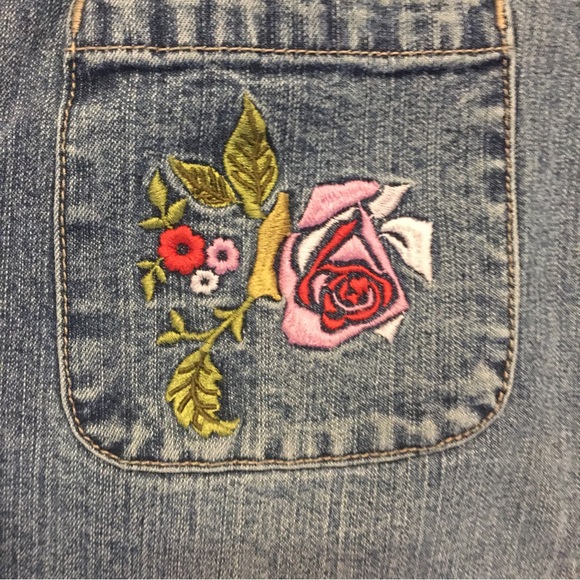Vintage Guess Floral Embroidered Stretch Flare Denim Jeans  HONG KONG 30/32 - Picture 3 of 12
